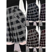 (XL, Purple) Women's Skirt Overalls Plaid Skirt Mini Poly&Cotton Blend Lake blue Wine Black Purple Skirts Summer
