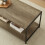 House of Home Rustic Coffee Table Grey with Metal Frame for Home Decor 100X50X 45cm 4