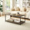 House of Home Rustic Coffee Table Grey with Metal Frame for Home Decor 100X50X 45cm 8