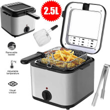 2.5L Electric Deep Fat Chip Fryer Non-Stick Pan & Safe Basket Handle