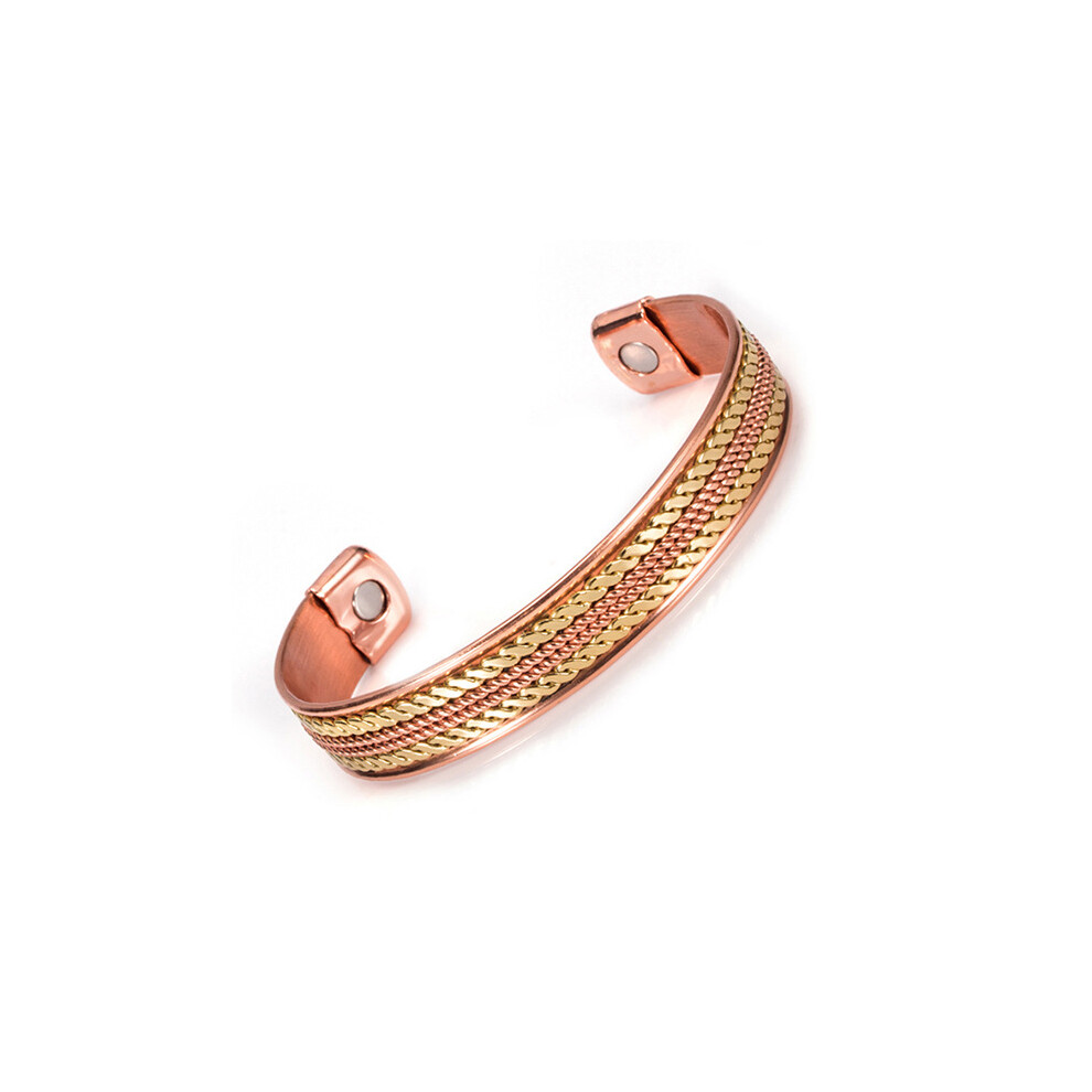 (copper-1) Braided Copper Magnetic Bracelet for Men and Women – Adjustable Energy Healing Bangle