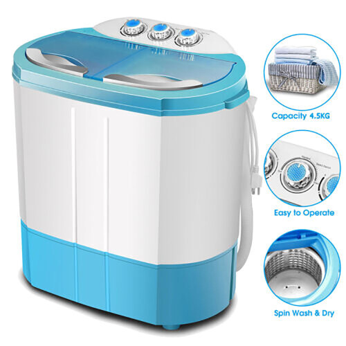 4.5kg Mini Dorm Washing Machine Compact Dryer Laundry Washer Twin Tub