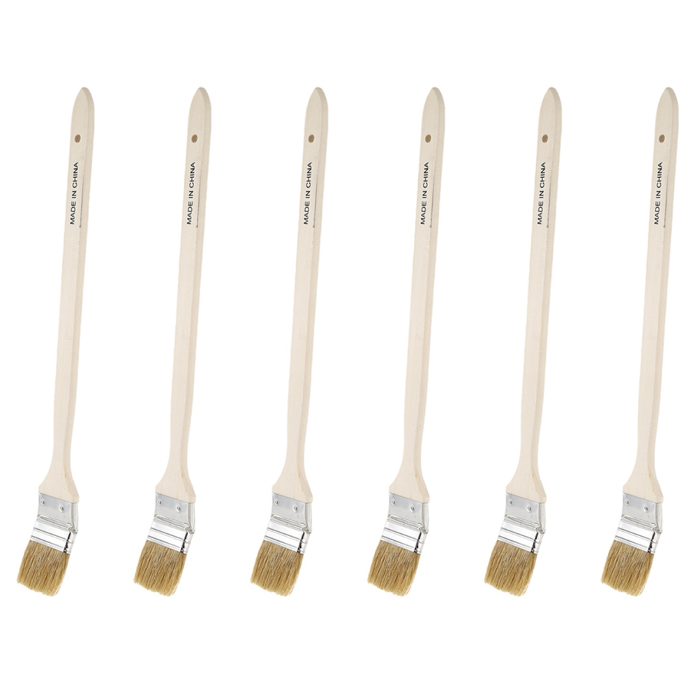Brosse à poils synthétiques avec manche en bois et virole en métal de 5 cm de large