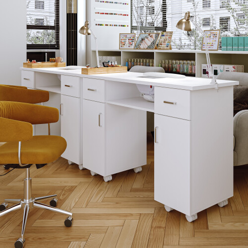 Living And Home Professional Wheeled Manicure Salon Table w/ Electric Dust Extractor 2