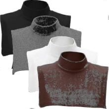 (blue) Fake Turtleneck Dickey Detachable Collars Set Half Top Mock Blouse Collar For Women Men