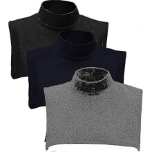 (White) Fake Turtleneck Dickey Detachable Collars Set Half Top Mock Blouse Collar For Women Men