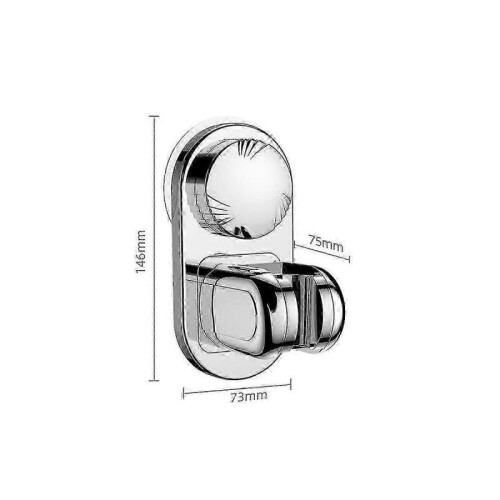 2 Wall  Mounted  Shower  Brackets  Bathroom  Adjustable  Suction  Cup  Holder  Shower  Head  Shower  Base 5 Angles  Adjustable  Silver 1
