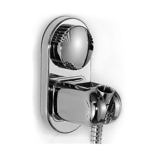 2 Wall  Mounted  Shower  Brackets  Bathroom  Adjustable  Suction  Cup  Holder  Shower  Head  Shower  Base 5 Angles  Adjustable  Silver 2