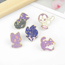 (As show, One size) 5 Pack Cute Enamel Brooch Pins Cartoon Animal Cat Various Novel Designs Brooch Pins for Backpacks Badges Hats Bags Lapel Pins Accessory for Women Girl