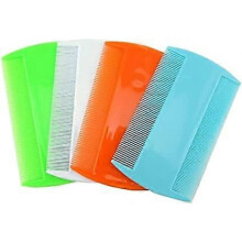 (As show, One size) Lot de 4 peignes puces et poux dents fines pour chiens et chats peigne puces double face en plastique peigne grille pour chien 8,2 x 5,1 cm