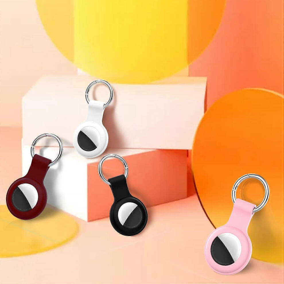 (As Show, One Size) Compatible Airtag Sleeve Keychain Airtag Sleeve Holder Silicone Airtags Keyring Sleeve Air Tag Keychain Compatible Apple Airtag Gp 4704245215934