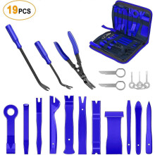 (As show, One size) 19pcs Trim Removal Tool Set & Plier Pliers Upholstery Remover Nylon Car Panel Removal Set with Portable Storage Bag