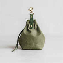 (As show, One size) Dog Treat Pouch - Portable Dog Training Treat Bag, Drawstring Sealing Method and Waist Hook Loop Snack Bag Green