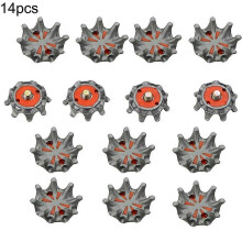(As show, One size) 14pcs Golf Shoe Spikes Replacement Studs Soft Fast Twist For Footjoy Cleat Metal