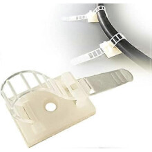 (As show, One size) Wire Management Clips Clear (Yellowish) with Screw Hole (50 Pack) Adjustable Zip Ties 3 Inch with 3M Adhesive Tape,Adhesive Clips for Christmas Lights