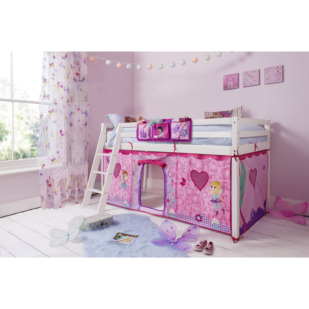 Noa And Nani Moro Cabin Bed Midsleeper With Fairies Tent In Classic White