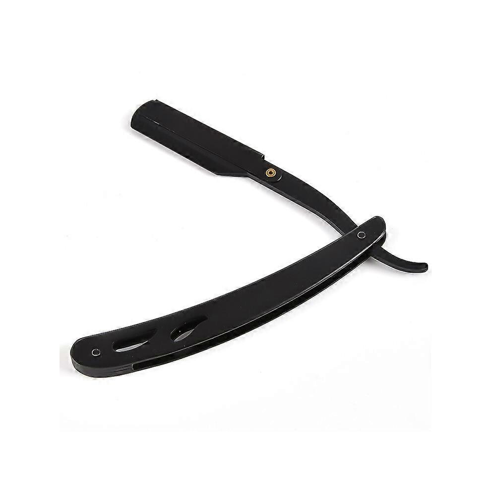 Black (As Show, One Size) Old-Fashioned Folding Razor Manual Stainless Steel Shaving Knife Holder Face Trimmer Hair Salon Shaving Razor Razor Razor (Black)
