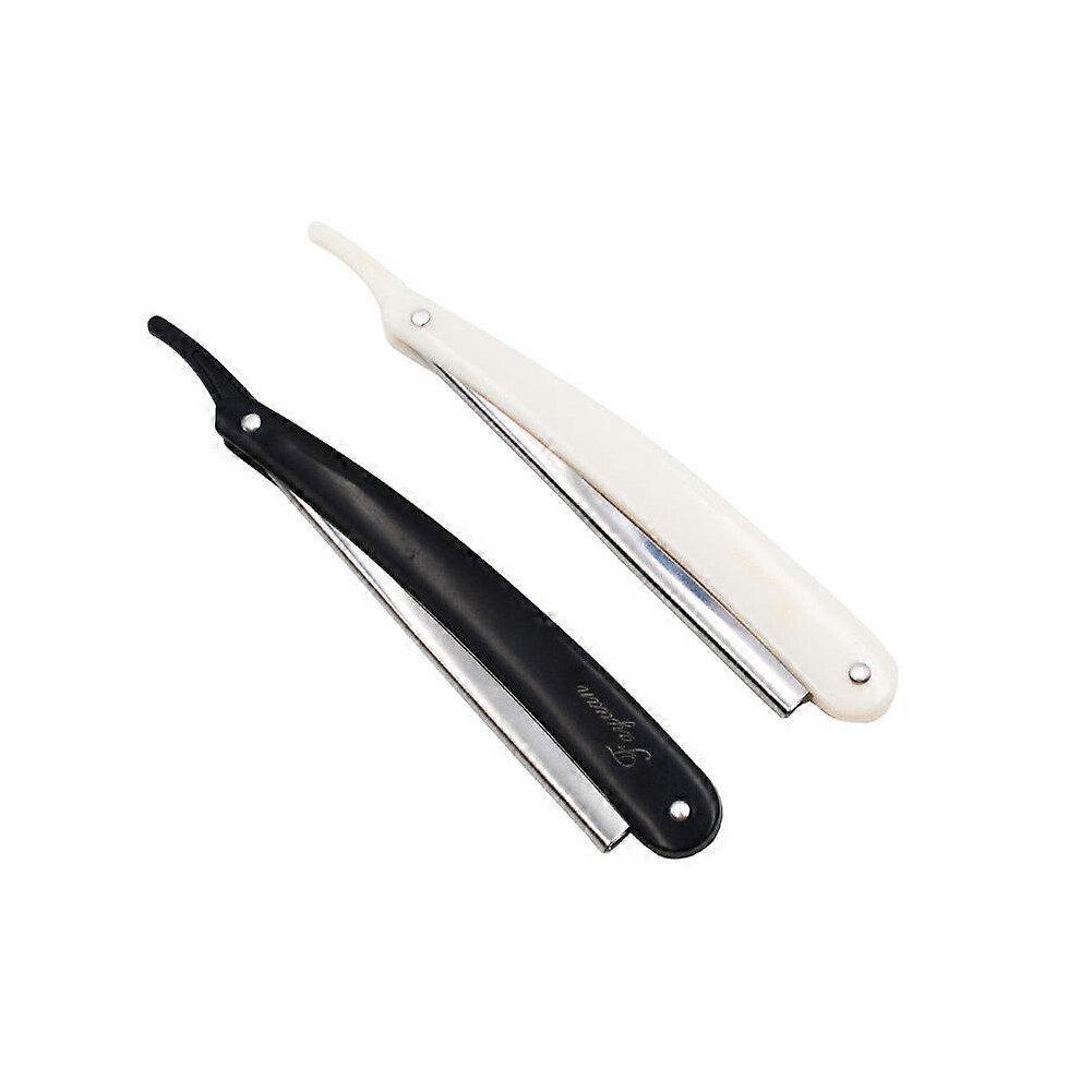 (As show, One size) 2Pcs Hairdressing razor razor haircut vintage razor razor razor manual razor blade razor razor holder