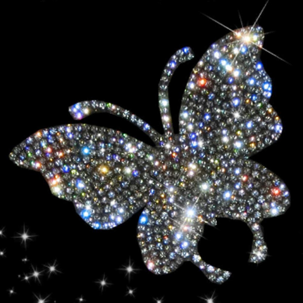 (As Show, One Size) Crystal Car Decoration Stickers Butterfly Bling Crystal Rhinestone Car Sticker Decal,Decorate Cars Bumper Window Laptops Luggage R 4704245290511
