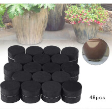 (As show, One size) 48pcs Plant Pots Feet For Outdoor Flower Pot Feet Invisible Plant Pots Risers Pad Gardening Pot black