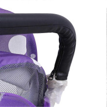 (As show, One size) Baby Stroller Armrest Handle Sleeve Cover Universal Handle Cover Artificial Leather Black