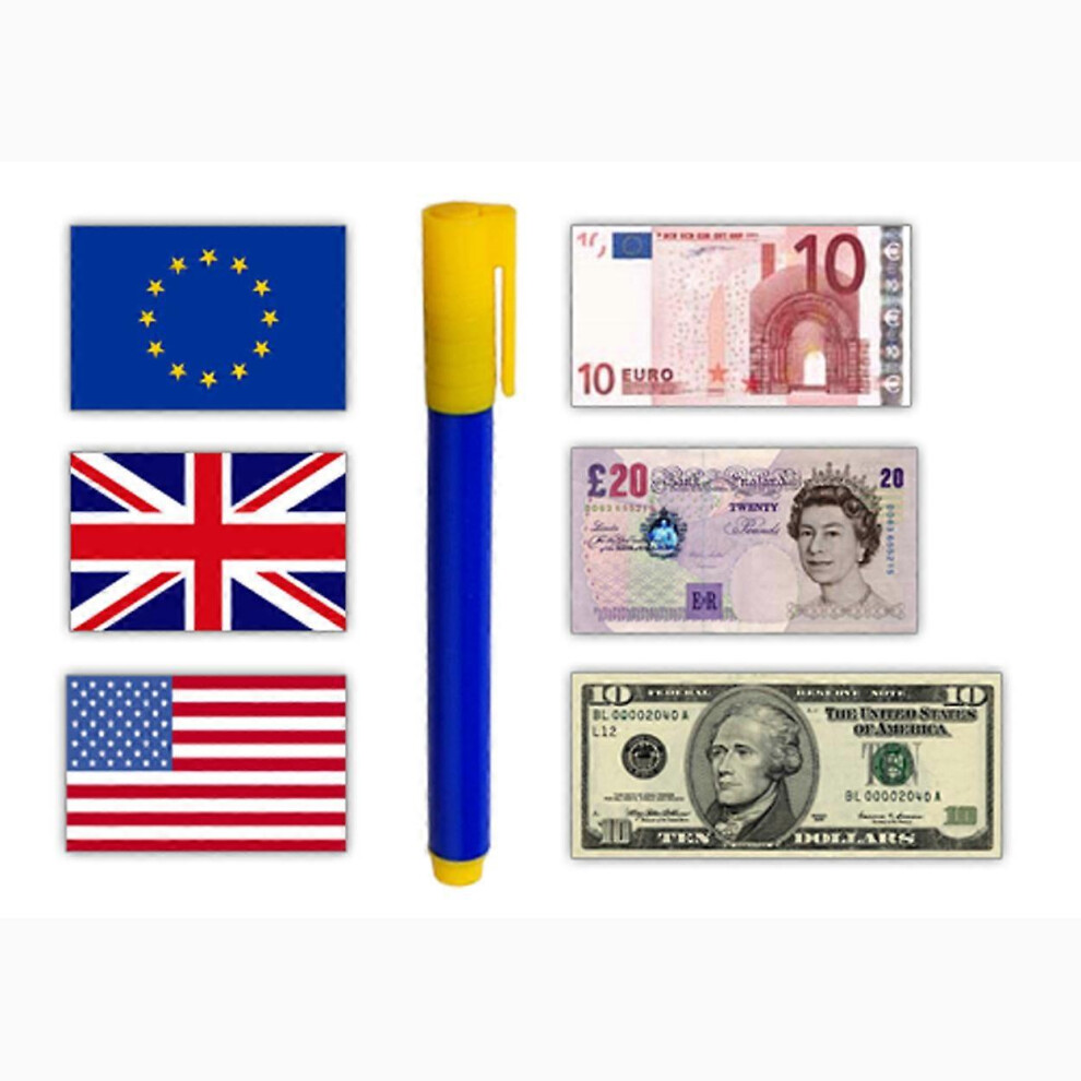 (As Show, One Size) 10Pcs Money Banknote Detector Pens Checker For Banknotes 4704245213503