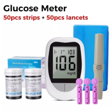 Blood Glucose Sugar Monitor Diabetes Testing Kit +50 Test Strips +50 Lancets
