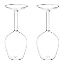 Verre à vin à pied long et inversé Verres à vin à pied funky