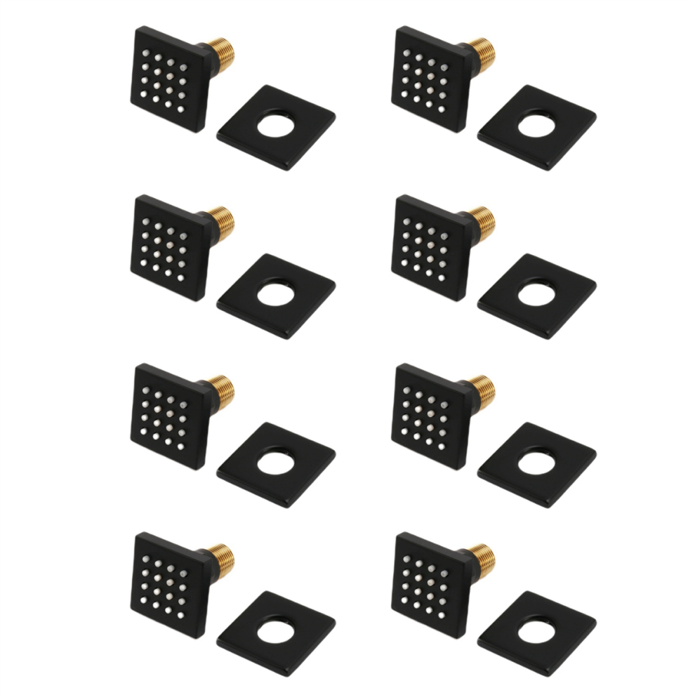 Shower Spa Brass Square Massage Body Brushed Nickel Matte Black 4852133360331
