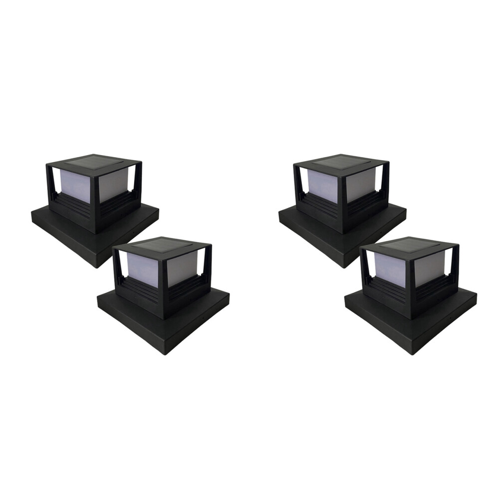 Lot de 2 lampes solaires LED pour clôture, portail, pilier, lampe de colonne pour villa