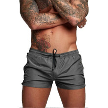 (As show, One size) Men's Swim Shorts, Men's Swimming Trunks Boxer Trunks Shorts Sports Beach Sea Leisure Short PantsGrey