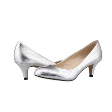 (35, silver) LOSLANDIFEN Ladies Shoes Women Pumps New Solid Tip High Heels  Woman   Zapatos Mujer Office Medium Heel shoe