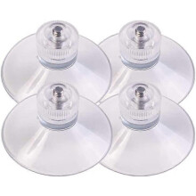 (As show, One size) 4 x suction cups 32 mm with M6x14mm thread with knurled nuts Transparent