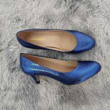 (37, blue) LOSLANDIFEN Ladies Shoes Women Pumps New Solid Tip High Heels  Woman   Zapatos Mujer Office Medium Heel shoe