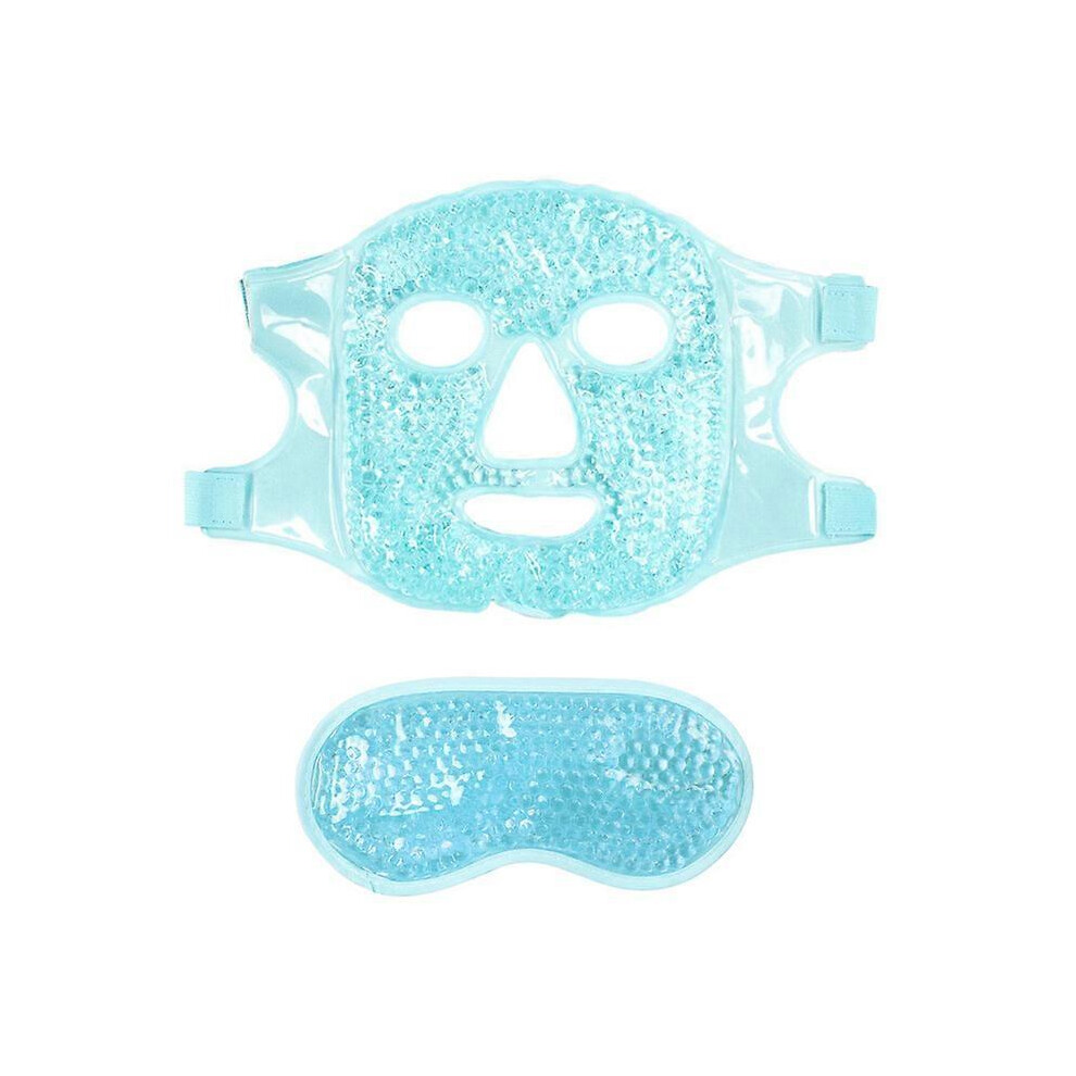 Dark (As Show, One Size) Gel Ice Pocket Cold Face Mask For Hot And Cold Therapy| Stress Migraine Mask | Reduces Eye Puffiness, Circles | Cloth Back, 1