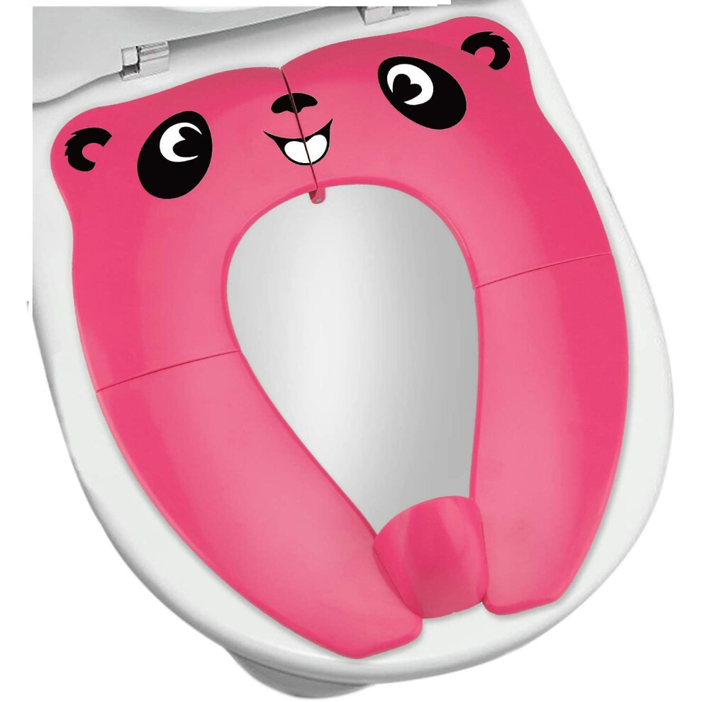 (As Show, One Size) Baby Toilet Reducer - Travel Foldable Toilet Seat Portable Potty Seat For Infant Children (Pink) Pink
