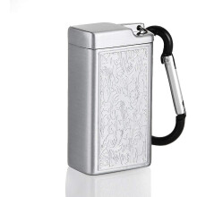 (As show, One size) Portable Ashtray With Keychain, Mini Metal Ashtray, Outdoor Portable Ashtray With Lid (silver 1 Piece)
