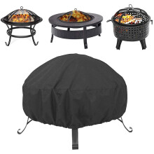 (As show, One size) Covers For Round Brazier Barbecue Cover Heavy Duty 210d Oxford Waterproof Fabric Windproof Anti-uv Outdoor Garden Heater Cover (l: 122 * 45cm)