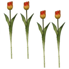 Fake Tulips Flower Arrangement Decor Orange 40X6CM Home Store Restaurant 4Pcs