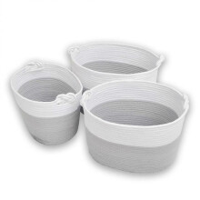Decorative Laundry Basket Cotton Rope Nordic Style Organizer for Family Kids Bathrooms 35X24X25cm 1Pack