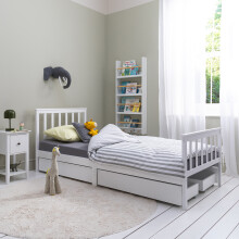 Otis Single Bed 3ft Frame with 4 Pull Out Storage Drawers in White