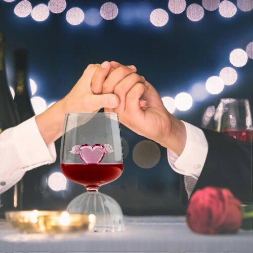 2-Pack Heart Goblets - 12oz Clear Cocktail Glasses for Events 1