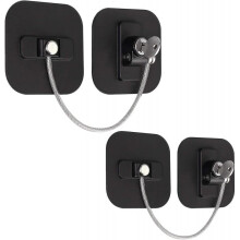(Black) Refrigerator Locks 2PCS Fridge Locks Freezer Locks Window Safety Locks with 4PCS Keys Stainless Steel Lock Cylinder Cabinet Safety Limit Lock
