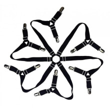 (Black) 12 Picking bed sheet fixed device, 3 -way and 6 side can regulate elasticity and firmness, anti -running clip