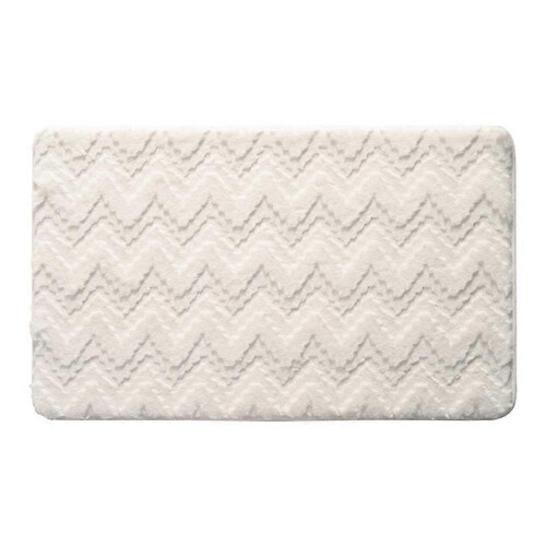 (40*60cm, White) Chevron Soft Bath Mats for Bathroom Non Slip