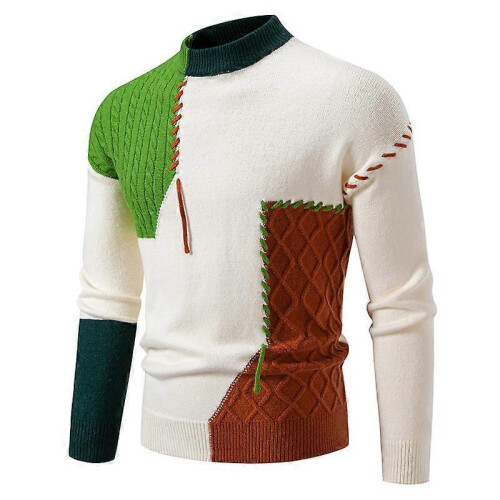 (2XL, Black) Crochet Sweaters for Men,Pullover Shirts Casual  Fall Winter Shirt