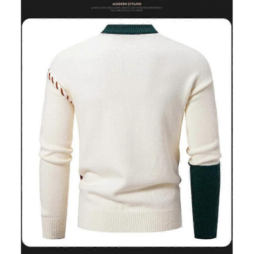 (L, Gray) Crochet Sweaters for Men,Pullover Shirts Casual  Fall Winter Shirt 2
