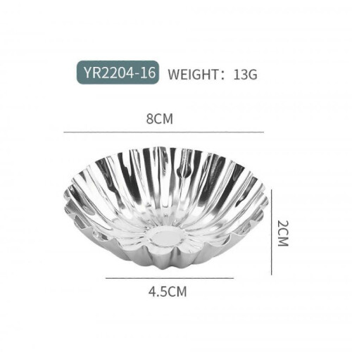 (8*4.5*2cm) 30pcs Cupcake Mold, Stainless Steel Mini Egg Tart Mold 1