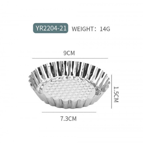 (9*7.3*1.5cm) 30pcs Cupcake Mold, Stainless Steel Mini Egg Tart Mold 1
