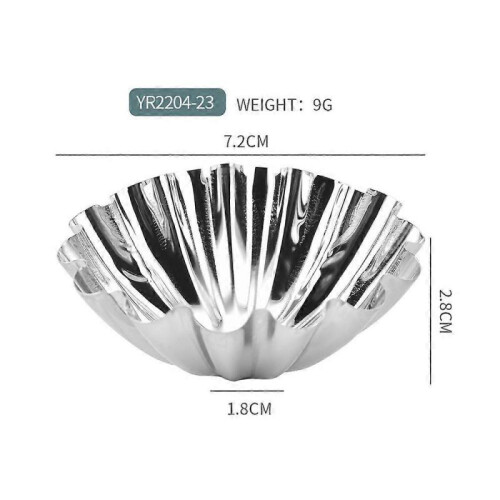 (7.2*1.8*2.8cm) 30pcs Cupcake Mold, Stainless Steel Mini Egg Tart Mold 1